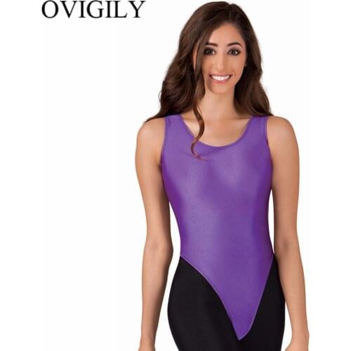 OVIGILY Women Sexy Tank Leotard For Ballet Dance Girls Nylon Spandex Sleeveless Gymnastics Leotards Bodysuits Lycra Skin Tights