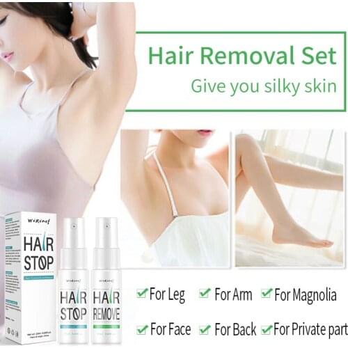 Hair Stop Reduce Hair Growth Inhibitor Spray Whole Body Prevents Hair Growth Leg Body Armpit Hands Facial Depilation Essence