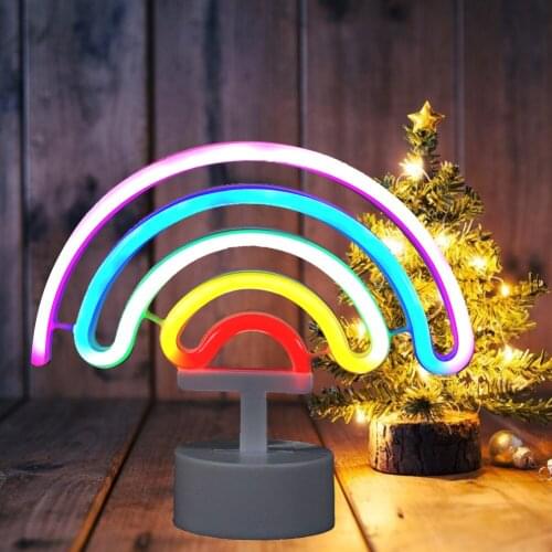 Rainbow Model Lamp LED Neon Light Multi-functional Durable Convenient Bedroom Decoration Home Party Holiday Decor