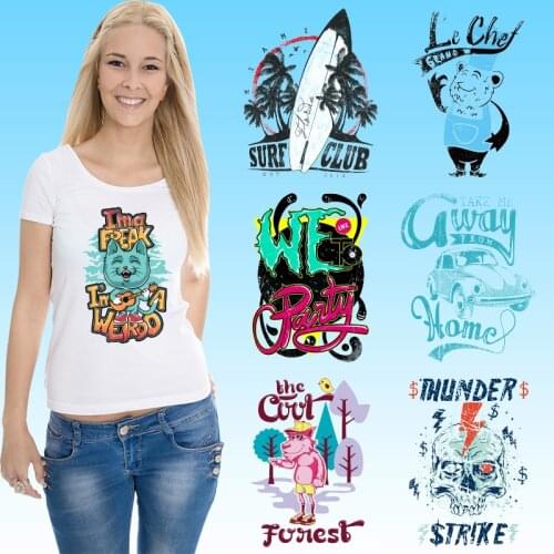 Heat Transfer PVC Patch Ironing stickers Applique on Clothes Washable Stickers on Clothes Thermal Stickers Heat-sensitive patch