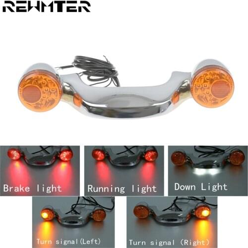 Motorcycle Rear Amber LED Brake Light Turn Signal Bar Chrome Lamp For Harley Touring Road Street Glide FLTRX FLHX 2010-19 FLHRXS