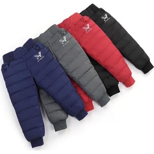 3-12 Years Girls Boys Warm Down Pants 2021 Winter Children High Quality Down Pants Teens Boy Ski Down Padded Pants