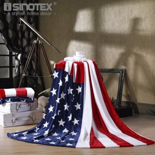 Flannel Fleece Fabric Blanket British American Flag Patterns Decoration Home Textile Winter Soft Bedroom 2 Colors 150x200CM 1PCS