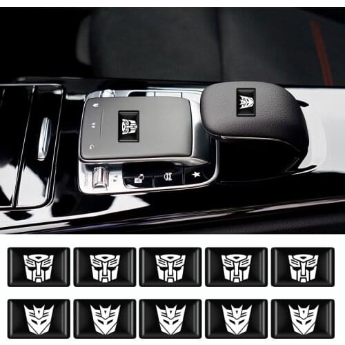 10PCS 3D Transformers Autobot Car Sticker Badge Decal Motorcycle Stickers Emblem Notebook Motor Fridge Decal Auto Accessories