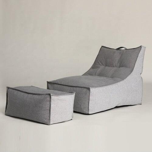 106*76*60cm extra length Modern design shredded foam grey cheap lounge sofa beanbag without beans