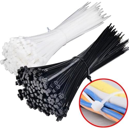 2Pcs 10*500mm Black/White Nylon Cable Tie Plastic Cable Tie Cable Self-locking Cable Tie