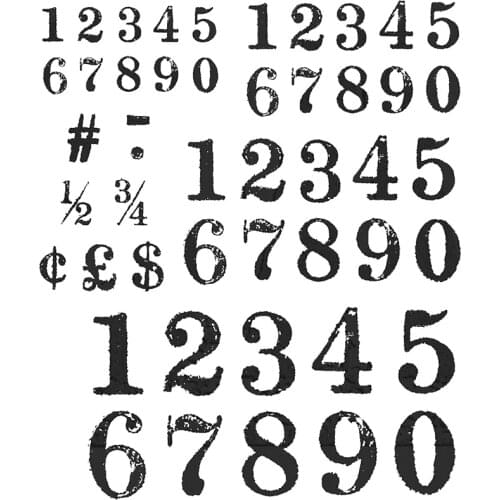 2021 New Retro Arabic Numerals Pattern Clear Stamp For Craft Making Digital Greeting Card and Scrapbooking No Metal Cutting Dies