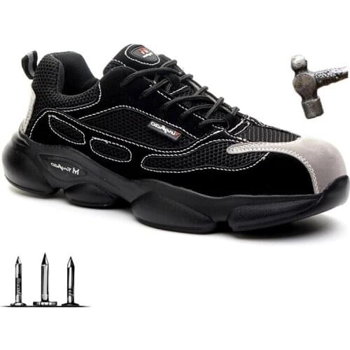 2021New Fashion lightweight steel toecap men safety shoes women work outdoor breathable male female shoes plus size 36-46