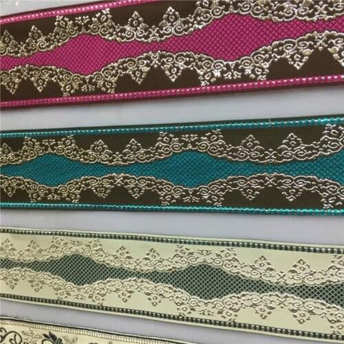 25M/Lot 6cm Width Jacquard Belt Ethnic Lace Curtain Decor Cloth Flower Laciness Lace National Ribbon DIY Webbing Home Textile
