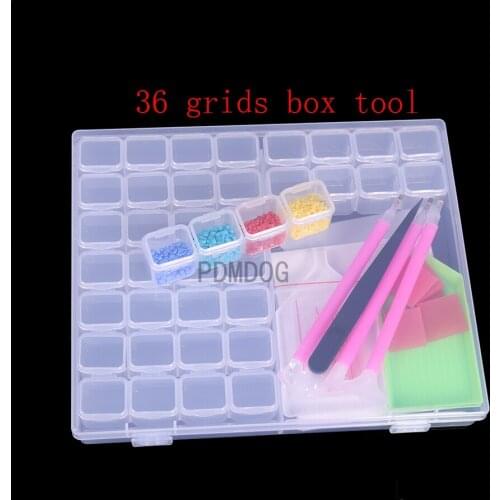 36/32pcs Bottles Diamond Painting Tools Accessories Storage Box Beads Container Diamond Embroidery Stone Mosaic Convenience Box
