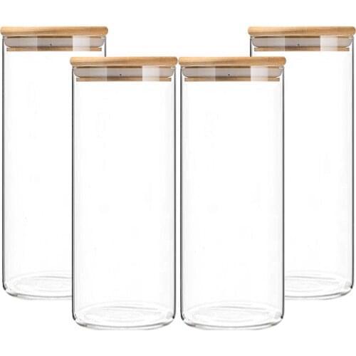950ML High Borosilicate Sealed Glass Jars, Glass Mason Jar with Lid, Silicone Ring Storage Bottles 4 Pack, Kitchen Tank