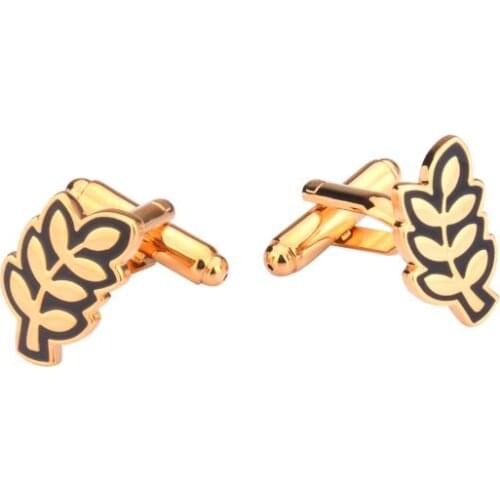 5pairs/lot Exquisit Golden Leaves Cufflinks Cuff Links Shirt Cuff Buttons Mens Jewelry Accessory Wedding/Business Gift