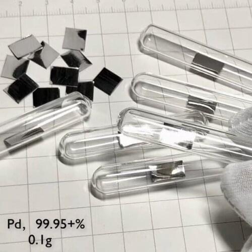 99,95% Palladium Metal 0.1 Gram In Glass Ampoule
