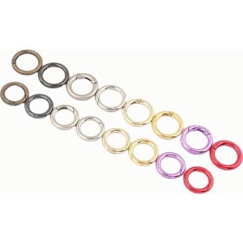 Gold Spring Round Ring Gate snap Hook Purse Bag Making Handbag Hardware Trigger Clip Buckles Dog Collar Supply