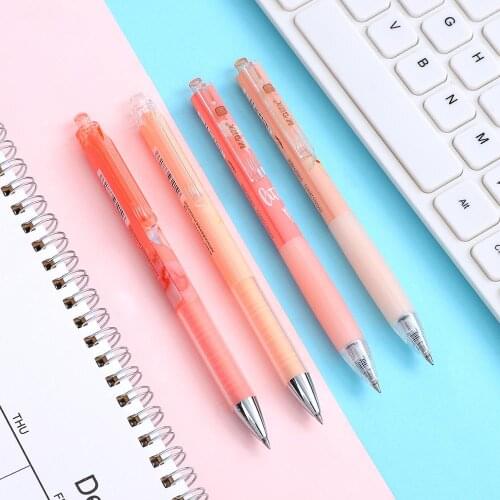 JIANWU 1pc kawaii Peach series Limit Gel pens 0.5mm black ink soft pen cute modelling type neutral pen for student stationery