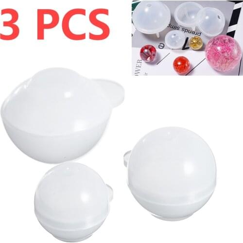 3pcs DIY Crystal Ball Mold Silicone Epoxy Resin Ball Mould 20/25/30mm Handmade DIY Jewelry Pendant Crystal Craft Tool