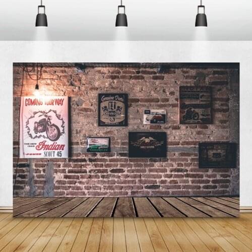 Laeacco Old Brick Wall Poster Wood Frame Floor Photo Background Light Baby Portrait Interior Photography Backdrops Photo Studio