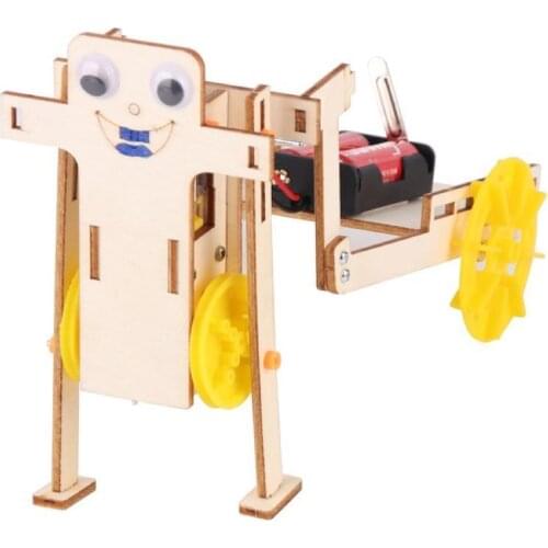 Kid DIY Assembly 4-Wheel Electric Robot Car Model Physics Science Experiment Toy