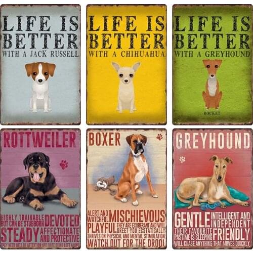 Angry Dog Sign Plaque Metal Vintage Pub Poster Retro Kennels Decoration Bar Decorative Plates Home Decor 20x30cm