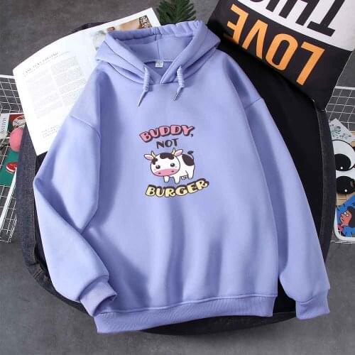 Cow Print Kawaii Sweatshirt Cute Long Sleeve Top Streetwear Jacket Pullover Sweatshirt Oversized Harajuku Style Drawstring Top