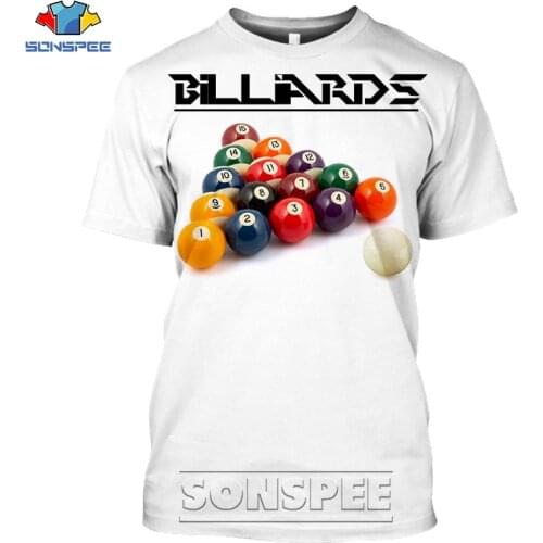 Billiard Pool Table Mens T-shirt 3D Print Entertainment Tshirt Unisex Summer Casual Short Sleeve Shirt Hip Hop Fitness Clothes