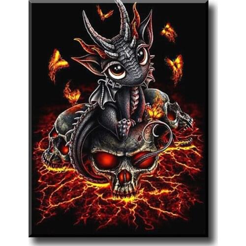 5d Diamond Painting Kit Fire Dragon Cartoon Mosaic Embroidery Skull Cross Stitch Paint by Diamond Home Decor Wall Stickers A2261