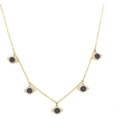 Top quality Blue Turkish Evil Eye Necklace eye Pendant Charms Necklace For Women Jewelry Lucky Amulet Accessories Gift 2021 hot