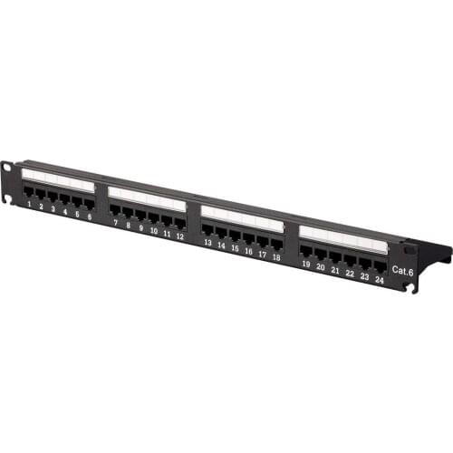 24-port Cat6 unshielded wall-mounted or rack-mounted distribution frame, compatible with Cat 3/4/5/5e/6, easy wiring