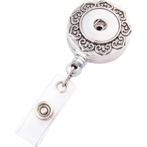 2019 New Wholesale Badge Reel ID holder Retractable Badge Holder fit Interchangeable snap Jewelry ( fit 18mm 20mm snaps )