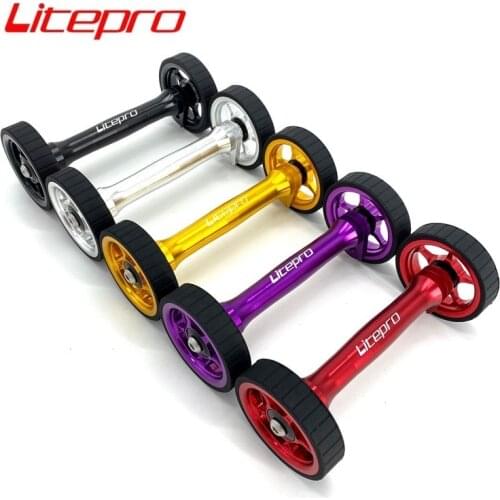 New Litepro For Brompton Bearing Easywheel Extension Bar Widening And Thickening Easy Wheel Rear Racks Telescopic Rod
