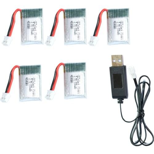 Octelect 5 pieces Spare parts 5 pieces 3.7V 220mah Suitable for lithium batteries and chargers E010 GoolRC T36 NINHUI NH010 F36