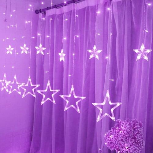 Window Curtain String Lights Christmas Set Garland Star LED Fairy Lamp New Year for Household Living Room Accessories