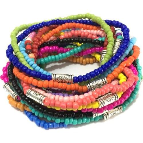 OMY simple bobo charm bracelets for women 2020 fashion travel beach adjustable 3mm seed beads women bracelets multi bracelets