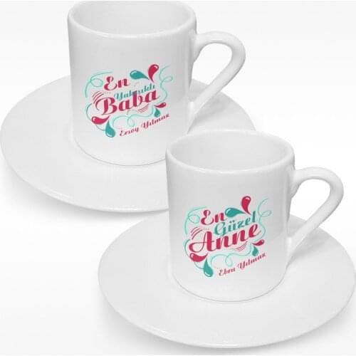 Personalized Dual Mother & Father Turkish coffee Cup Pad-4