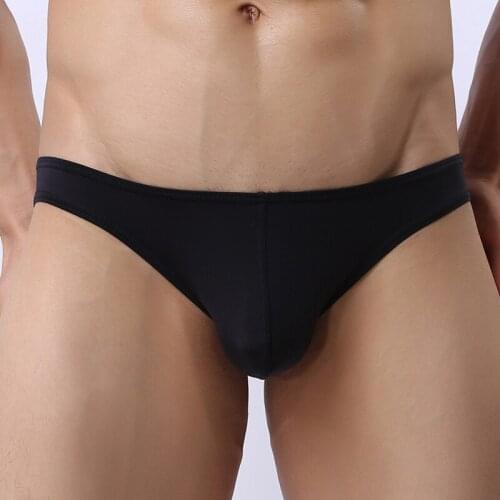 Sexy Mens Underwear U Convex One-piece Ultra-thin Transparent Mens Briefs Low Waist Sexy Shorts Men