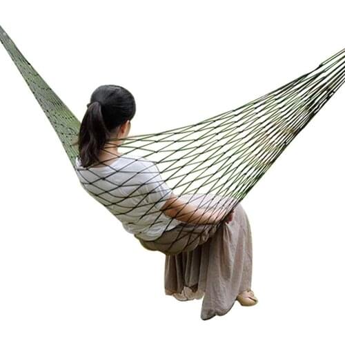 Portable Garden Hammock Nylon Hanging Bed Mesh Net Swing Sleeping Bed Outdoor Travel Camping Hammocks