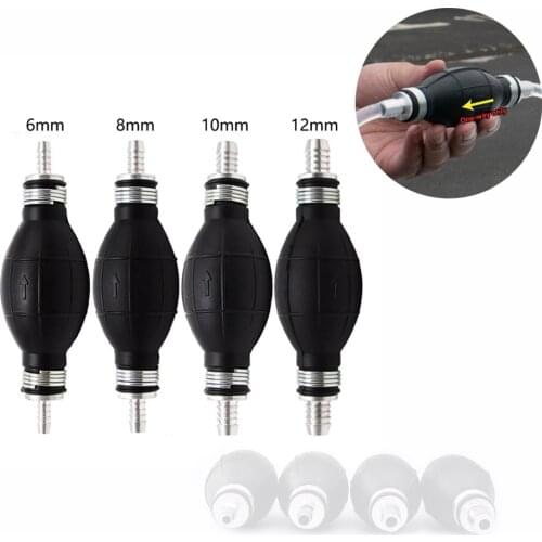 6/8/10/12mm Hand Fuel Pump Line Hand Primer Bulb Petrol Diesel Liquid Oil Gas Water Tansfer Rubber Tube Aluminum For Car Boat