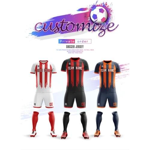 Custom Adult Kids Soccer Jerseys Set Print Training Football Shirts Sportswear Professional Design Custom Name Number Clothes