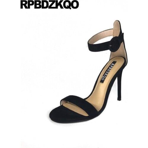Ankle strap pumps sandals stripper transparent suede exotic dancer female stiletto women shoes pvc clear heels black high fetish
