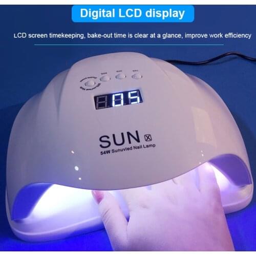 54w Nail Dryer UV Nail Lamp 36 LED Phototherapy Machine Intelligent Sensing Nail Polish Baking LampNail Manicure Nail Art Lamp