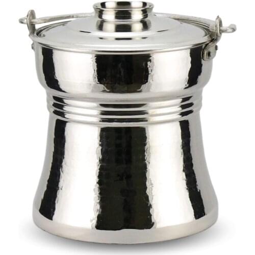 Morya Yogurt Copper Bucket with Lid Handmade Multi Purpose Pot for Stocking Container Utensils Kitchen Accessories 2L