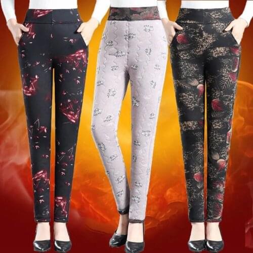 2020 New Women Fashion Legging Warm Floral Printing Slim Ladies High Waist Pants Womenso Flat Full Length Skinny Trousers M149
