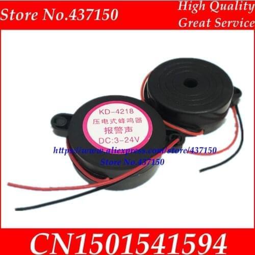 10pcs/lot 4218 active piezoelectric buzzer with ear DC3- 24 v consecutive nights/ continue intermittent sound alarm sound