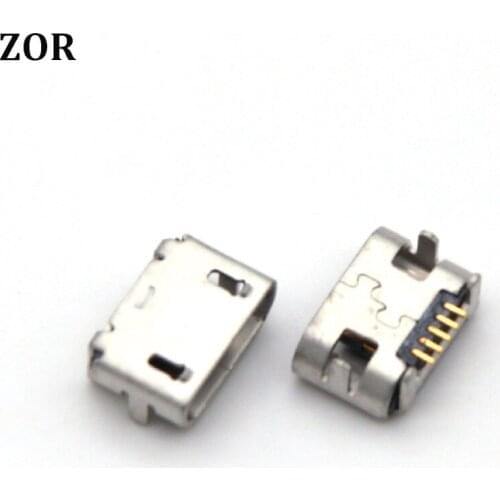 100pcs/lot 5 Pin SMT Socket Connector mini Micro USB jack Type B Female replacement repair parts SMD DIP Socket Connector 5-pin
