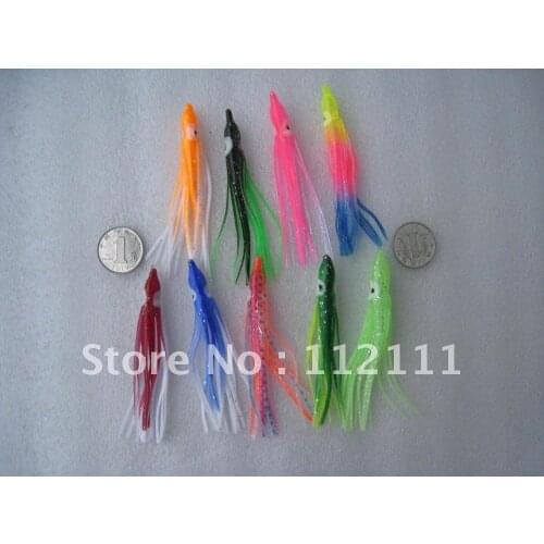 100pcs soft lure, octopus lure 9cm (5 colours mixed )