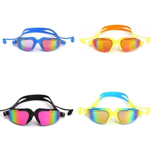 2/3/4 pcs Swimming Goggles Silicone Anti-fog UV Multi color Swimming Glasses With Earplugs for Men Women Water Sports Eye wear