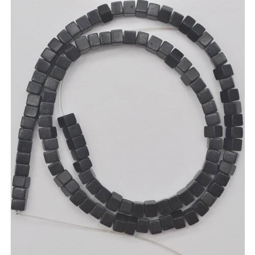4MM Black Howlite Cube Loose Beads Strand Jewelry For Woman Gift Making C207