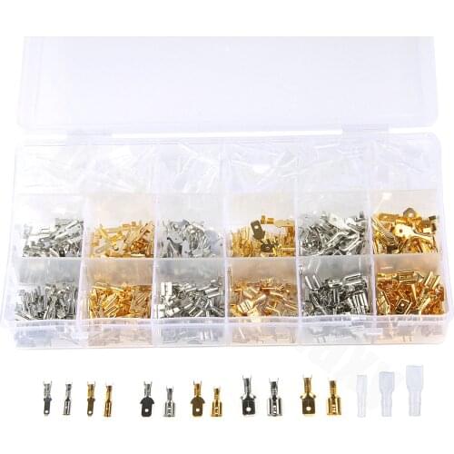540Pcs 2.8/4.8/6.3mm Female Male Electrical Spade Wire Butt Connectors Lugs Battery Starter Cable Splice Crimp Terminals Kit