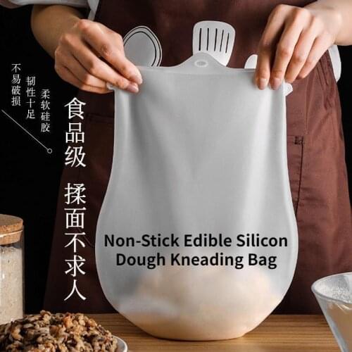 Non-Stick Edible Silicon Dough Kneading Bag Baking Bag Bakeware Baking Supplies Gadgets Reusable Wake-up Hair Bag Kitchen Tools