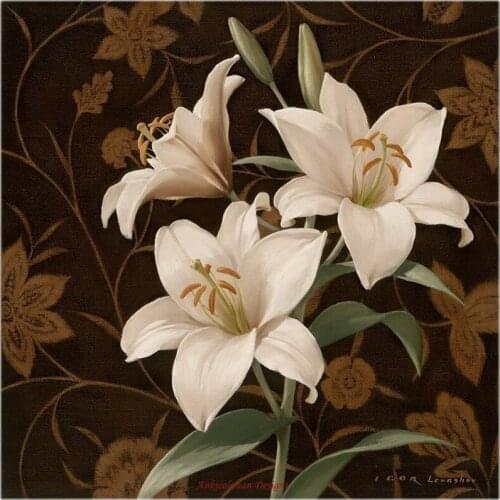 Blooming Lilies - Counted Cross Stitch Kits - DIY Handmade Needlework For Embroidery 14 ct Cross Stitch Sets DMC Color